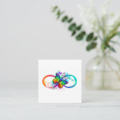 Helle Unendlichkeit mit Regenbogenschmetterling Quadratische Visitenkarte (Stehend Vorderseite)
