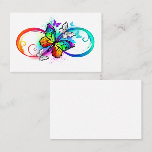 Helle Unendlichkeit mit Regenbogenschmetterling Rabattkarte (Vorne/Hinten)