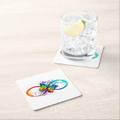 Helle Unendlichkeit mit Regenbogenschmetterling Rechteckiger Pappuntersetzer (Vor Ort)