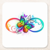 Helle Unendlichkeit mit Regenbogenschmetterling Rechteckiger Pappuntersetzer (Vorderseite)