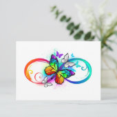Helle Unendlichkeit mit Regenbogenschmetterling RSVP Karte (Stehend Vorderseite)