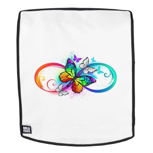 Helle Unendlichkeit mit Regenbogenschmetterling Rucksack (Abnehmbare Front)