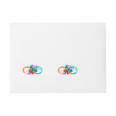 Helle Unendlichkeit mit Regenbogenschmetterling Rundum-Adressaufkleber (Vorderseite)