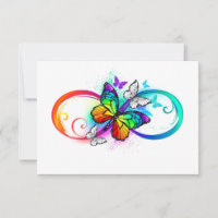 Helle Unendlichkeit mit Regenbogenschmetterling