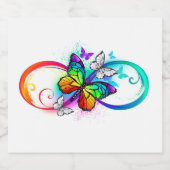 Helle Unendlichkeit mit Regenbogenschmetterling Schaumweinetikett (Einzelnes Label)