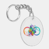 Helle Unendlichkeit mit Regenbogenschmetterling Schlüsselanhänger (Vorderseite links)