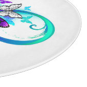 Helle Unendlichkeit mit Regenbogenschmetterling Schneidebrett (Ecke)