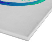 Helle Unendlichkeit mit Regenbogenschmetterling Schneidebrett (Ecke)