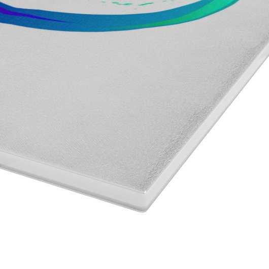 Helle Unendlichkeit mit Regenbogenschmetterling Schneidebrett (Ecke)