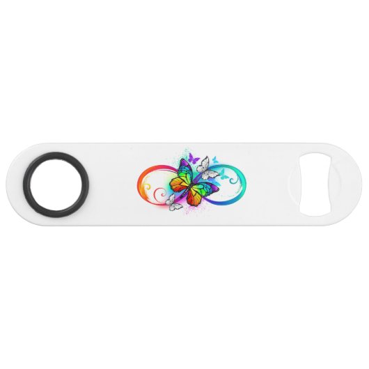 Helle Unendlichkeit mit Regenbogenschmetterling Speed Flaschenöffner (Vorderseite (Horizontal))