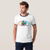 Helle Unendlichkeit mit Regenbogenschmetterling T-Shirt (Vorne ganz)