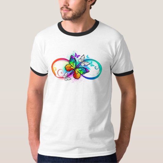 Helle Unendlichkeit mit Regenbogenschmetterling T-Shirt (Vorderseite)