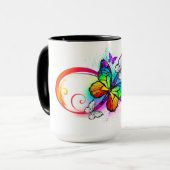 Helle Unendlichkeit mit Regenbogenschmetterling Tasse (Vorderseite Links)