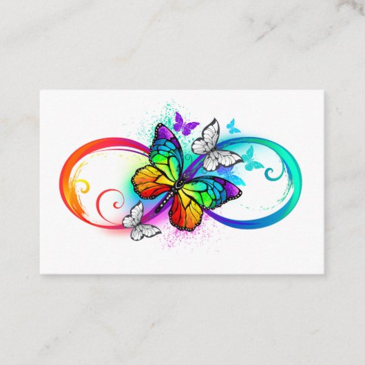 Helle Unendlichkeit mit Regenbogenschmetterling Terminkarte (Vorderseite)