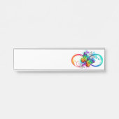 Helle Unendlichkeit mit Regenbogenschmetterling Türschild (Vorderseite )