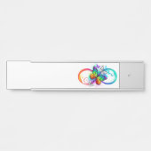 Helle Unendlichkeit mit Regenbogenschmetterling Türschild (Vorderseite )