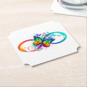 Helle Unendlichkeit mit Regenbogenschmetterling Untersetzer (angewinkelt)