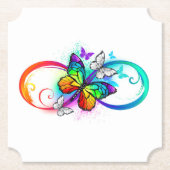 Helle Unendlichkeit mit Regenbogenschmetterling Untersetzer (Vorderseite)