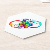 Helle Unendlichkeit mit Regenbogenschmetterling Untersetzer (angewinkelt)