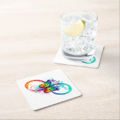 Helle Unendlichkeit mit Regenbogenschmetterling Untersetzer (Vor Ort)