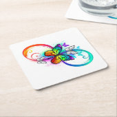 Helle Unendlichkeit mit Regenbogenschmetterling Untersetzer (angewinkelt)