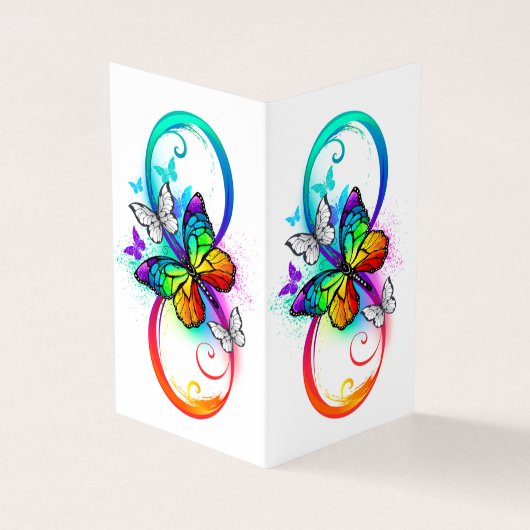 Helle Unendlichkeit mit Regenbogenschmetterling Visitenkarten (Vorderseite)