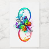 Helle Unendlichkeit mit Regenbogenschmetterling Weinetikett (Einzelnes Label)