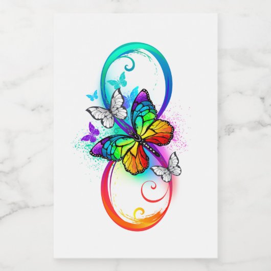 Helle Unendlichkeit mit Regenbogenschmetterling Weinetikett (Einzelnes Label)