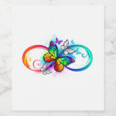 Helle Unendlichkeit mit Regenbogenschmetterling Weinetikett (Einzelnes Label)