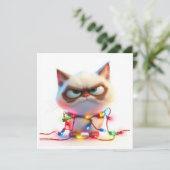 Helle Urlaubsleuchten, dunkle Feline-Stimmkarte Feiertagskarte (Stehend Vorderseite)