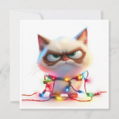 Helle Urlaubsleuchten, dunkle Feline-Stimmkarte Feiertagskarte (Vorderseite)