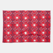 Helle Valentines Herz Muster Red Geschirrtuch (Horizontal)
