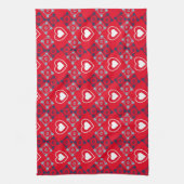 Helle Valentines Herz Muster Red Geschirrtuch (Vertikal)