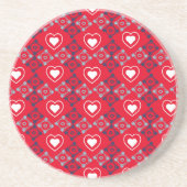 Helle Valentines Herz Muster Red Getränkeuntersetzer (Vorne)