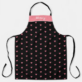 Helle Valentines Herz Polka Dot Muster auf schwarz Schürze (Vorderseite)