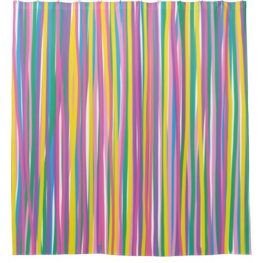 Helle vertikale Sommerstreifen Duschvorhang (Vorderseite)