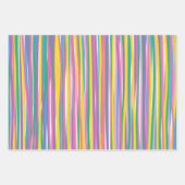 Helle vertikale Sommerstreifen Geschenkpapier Set (Vorderseite)
