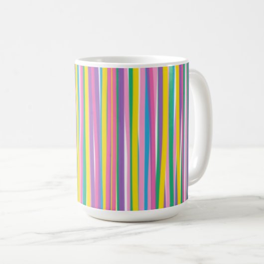 Helle vertikale Sommerstreifen Kaffeetasse (VorderseiteRechts)