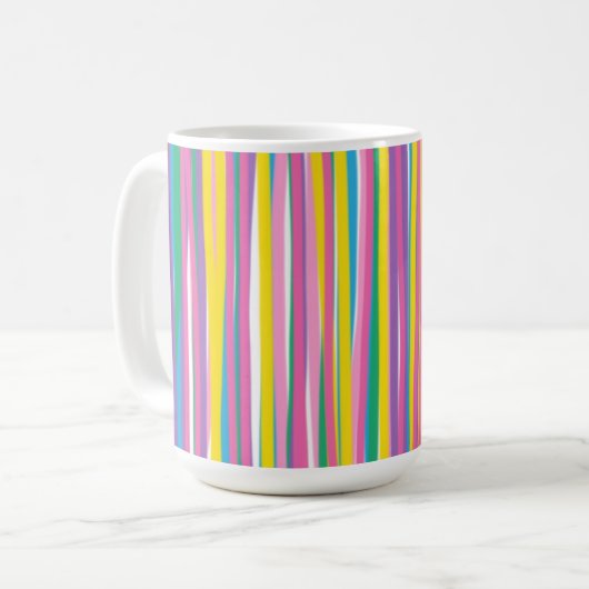 Helle vertikale Sommerstreifen Kaffeetasse (Vorderseite Links)