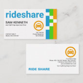Helle vertikale Streifen Big Letters Ride Share Visitenkarte (Vorne/Hinten)