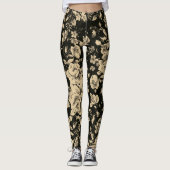 Helle Vintage Blume Leggings (Vorderseite)