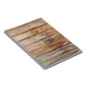 Helle Vintage Holzplanken im Hintergrund. Hori Notizblock (Rechte Seite)