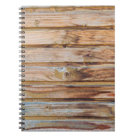 Helle Vintage Holzplanken im Hintergrund. Hori Notizblock (Vorderseite)