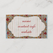 Helle, Vintage inspirierte Geschäfts-Karten Visitenkarte (Rückseite)