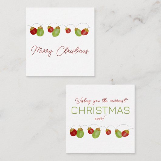 Helle Vintage Weihnachtslicht Weihnachtskarte Begleitkarte (Vorne/Hinten)