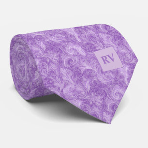 Helle violette dekorative Schnörkel Krawatte