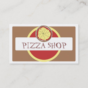 Helle Visitenkarten der flippigen Pizzeria Visitenkarte