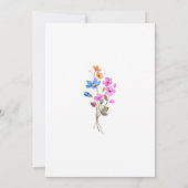 Helle Vivid Colors Wildblumen Hochzeit Einladung (Rückseite)
