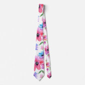 Helle Vivid Floral Print Modern Krawatte (Vorderseite)