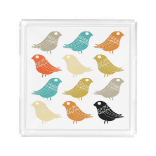 Helle Vögel Skandinavien Geometrische Farbe Acryl Tablett